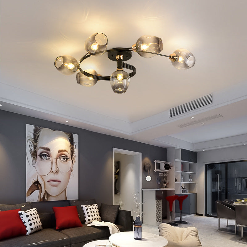 Nordic Gradient Iron Dome 4/6-Light Ceiling Light