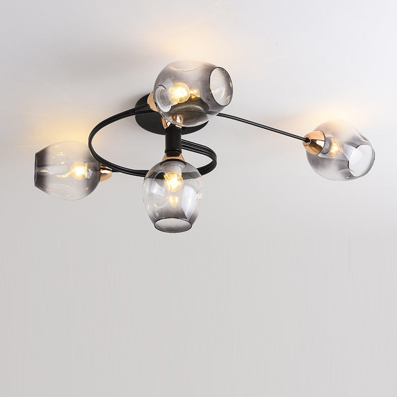 Nordic Gradient Iron Dome 4/6-Light Ceiling Light