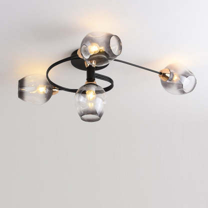 Nordic Gradient Iron Dome 4/6-Light Ceiling Light