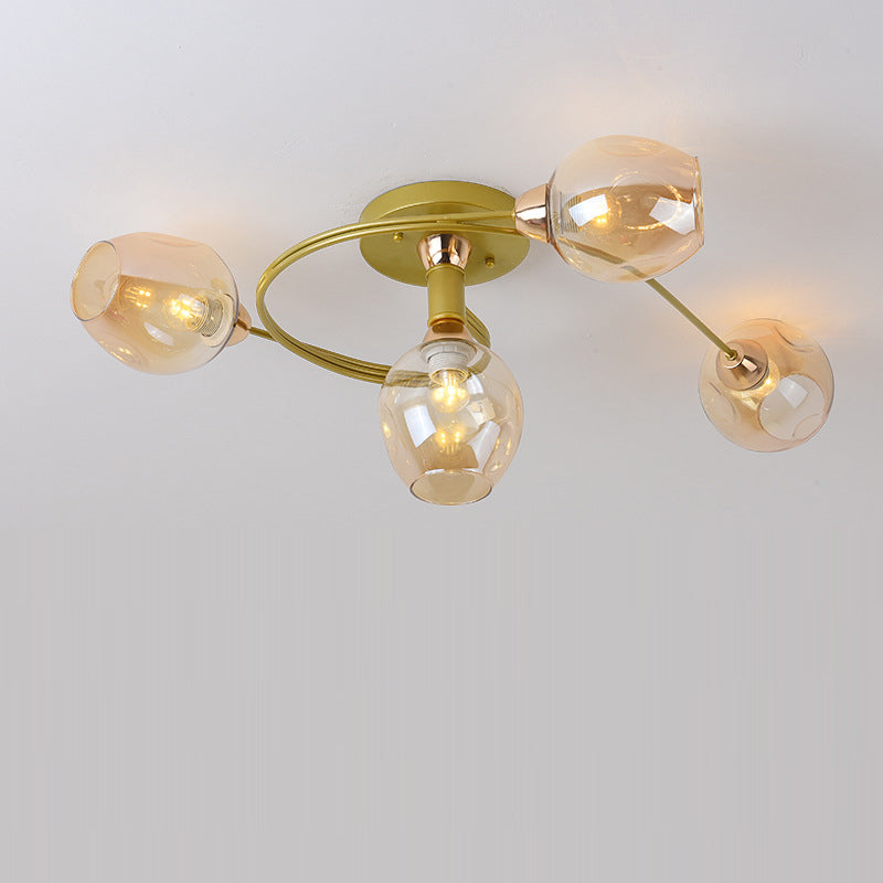 Nordic Gradient Iron Dome 4/6-Light Ceiling Light