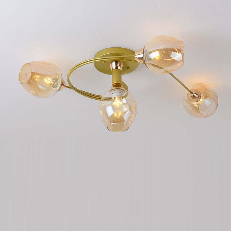 Nordic Gradient Iron Dome 4/6-Light Ceiling Light
