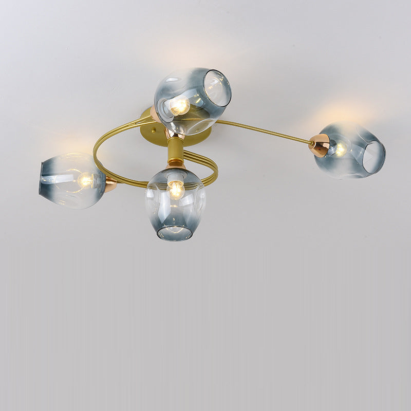 Nordic Gradient Iron Dome 4/6-Light Ceiling Light