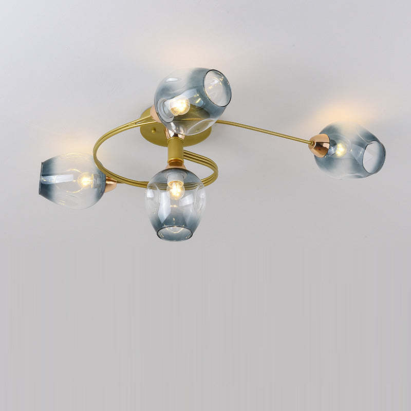 Nordic Gradient Iron Dome 4/6-Light Ceiling Light