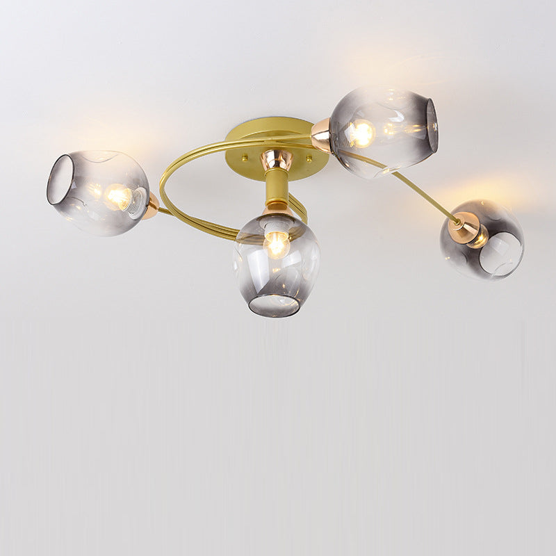 Nordic Gradient Iron Dome 4/6-Light Ceiling Light
