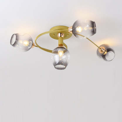 Nordic Gradient Iron Dome 4/6-Light Ceiling Light