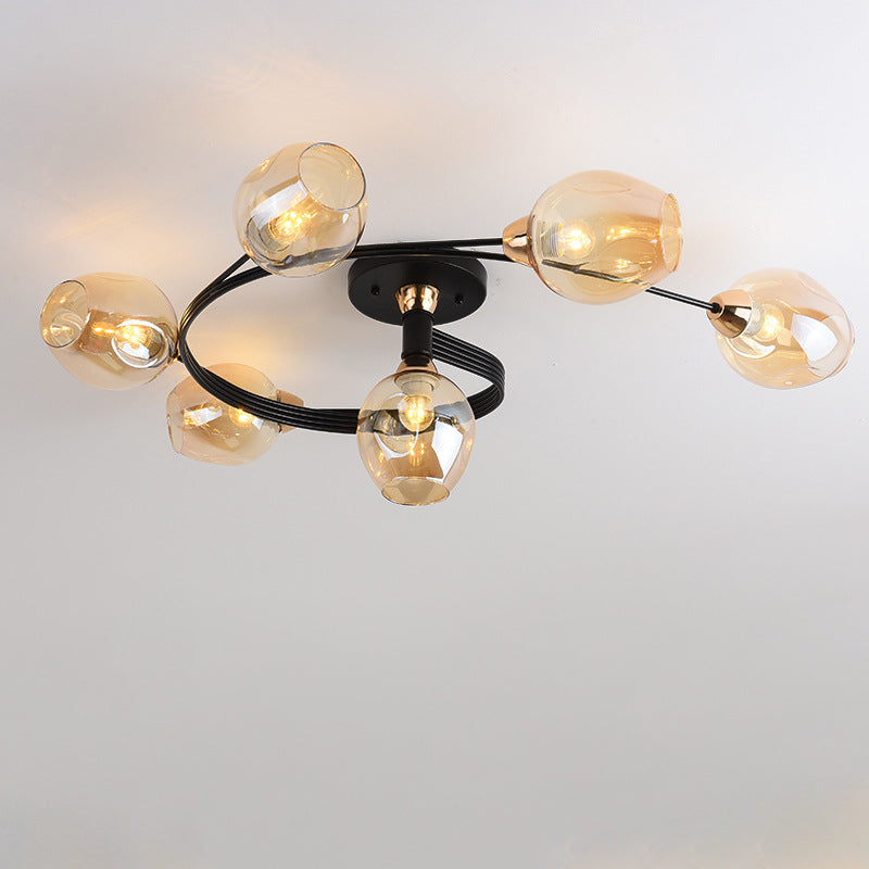 Nordic Gradient Iron Dome 4/6-Light Ceiling Light