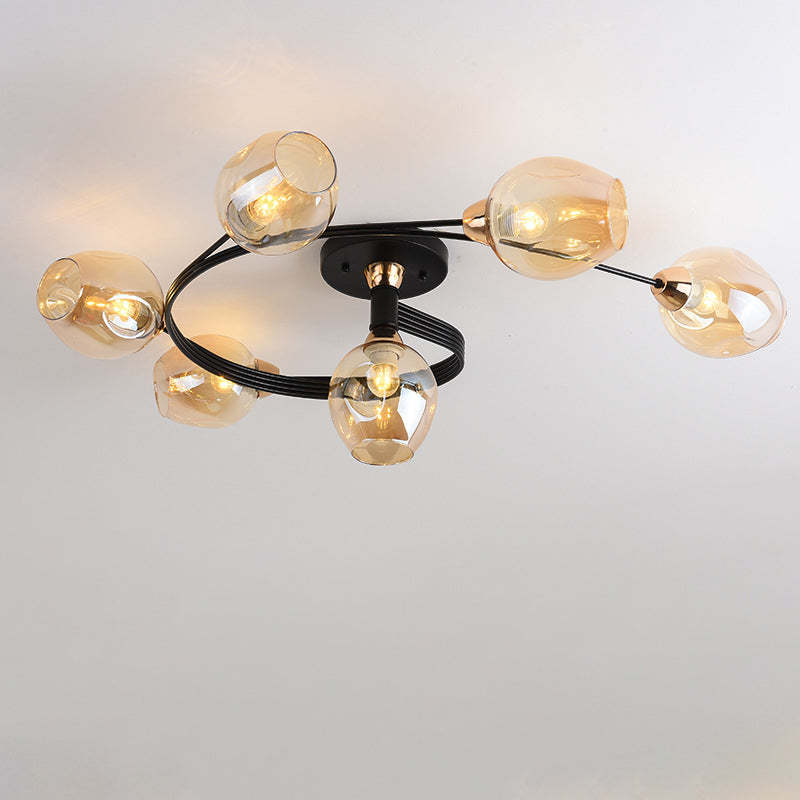 Nordic Gradient Iron Dome 4/6-Light Ceiling Light