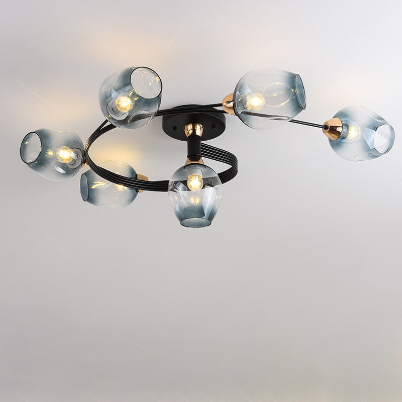 Nordic Gradient Iron Dome 4/6-Light Ceiling Light