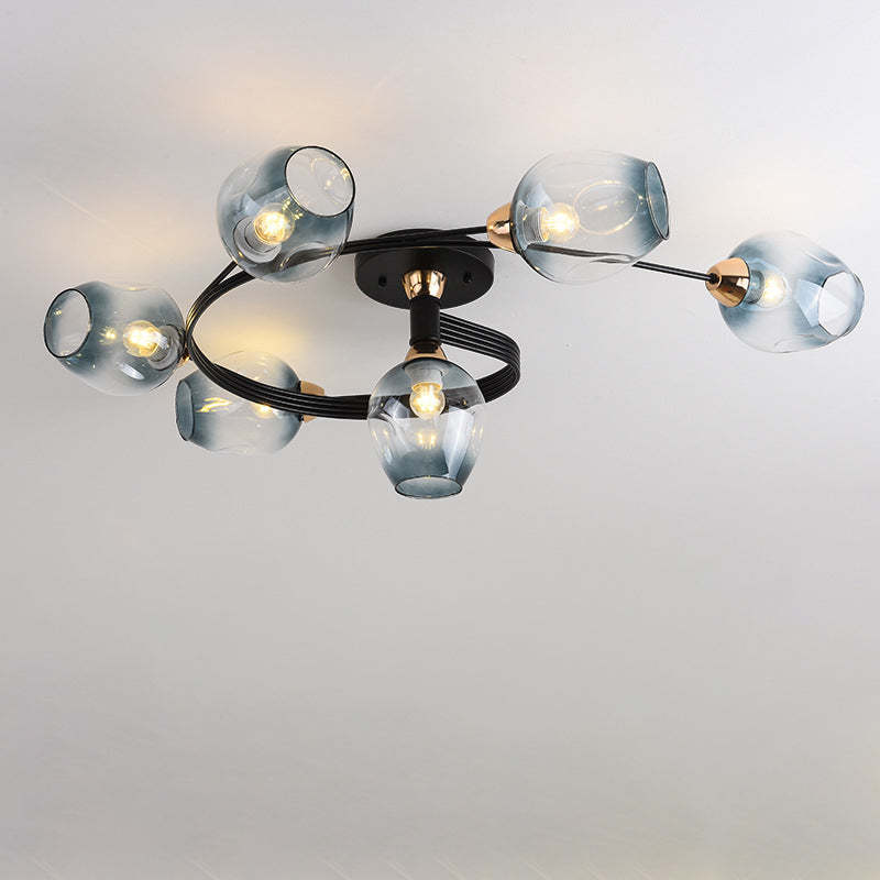 Nordic Gradient Iron Dome 4/6-Light Ceiling Light