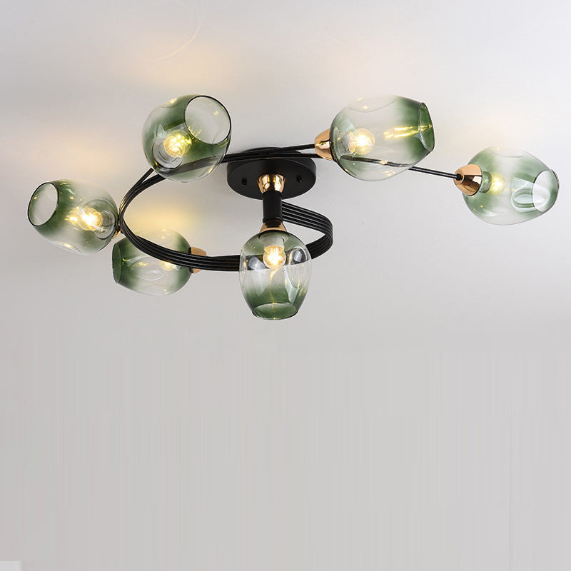 Nordic Gradient Iron Dome 4/6-Light Ceiling Light