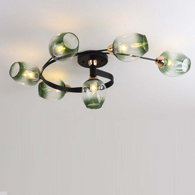 Nordic Gradient Iron Dome 4/6-Light Ceiling Light