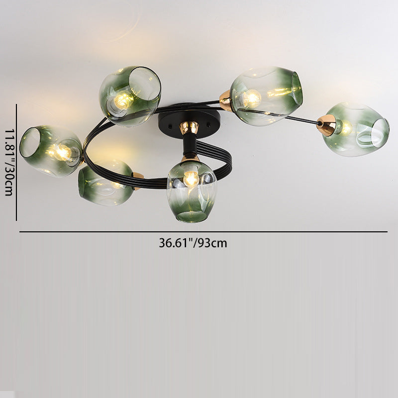 Nordic Gradient Iron Dome 4/6-Light Ceiling Light
