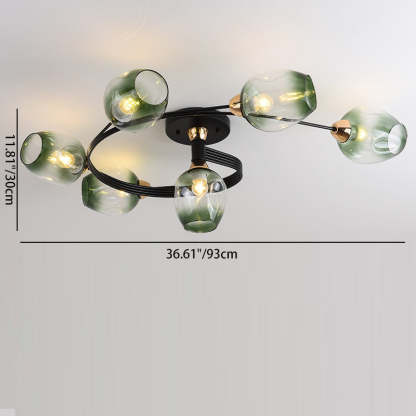 Nordic Gradient Iron Dome 4/6-Light Ceiling Light