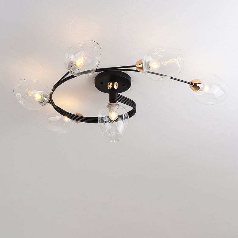Nordic Gradient Iron Dome 4/6-Light Ceiling Light