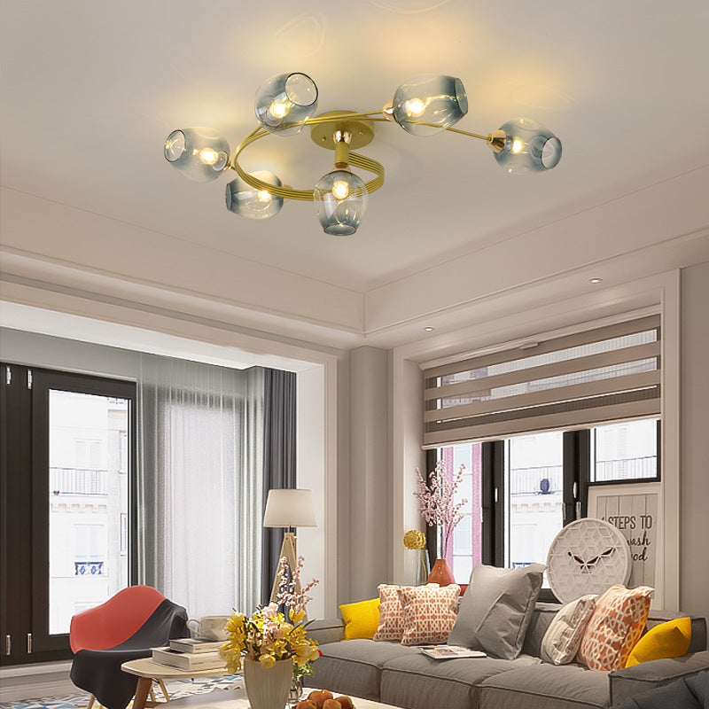 Nordic Gradient Iron Dome 4/6-Light Ceiling Light