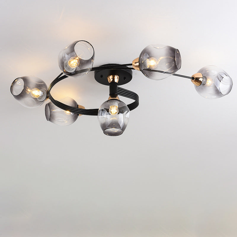 Nordic Gradient Iron Dome 4/6-Light Ceiling Light