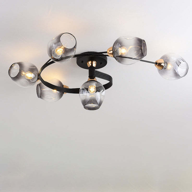 Nordic Gradient Iron Dome 4/6-Light Ceiling Light
