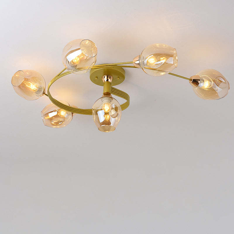 Nordic Gradient Iron Dome 4/6-Light Ceiling Light