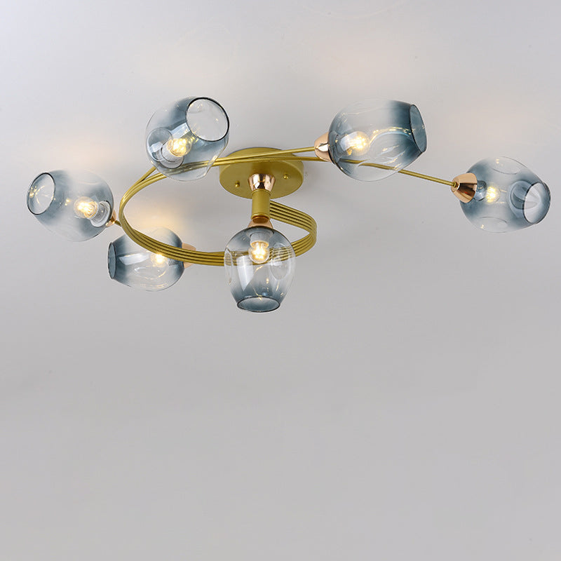 Nordic Gradient Iron Dome 4/6-Light Ceiling Light
