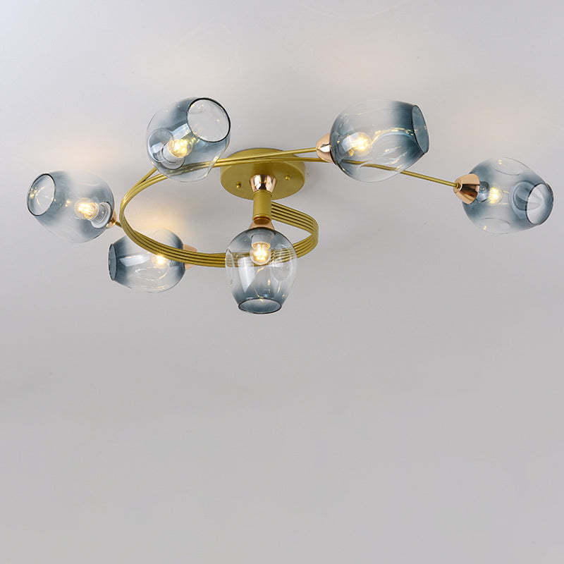 Nordic Gradient Iron Dome 4/6-Light Ceiling Light