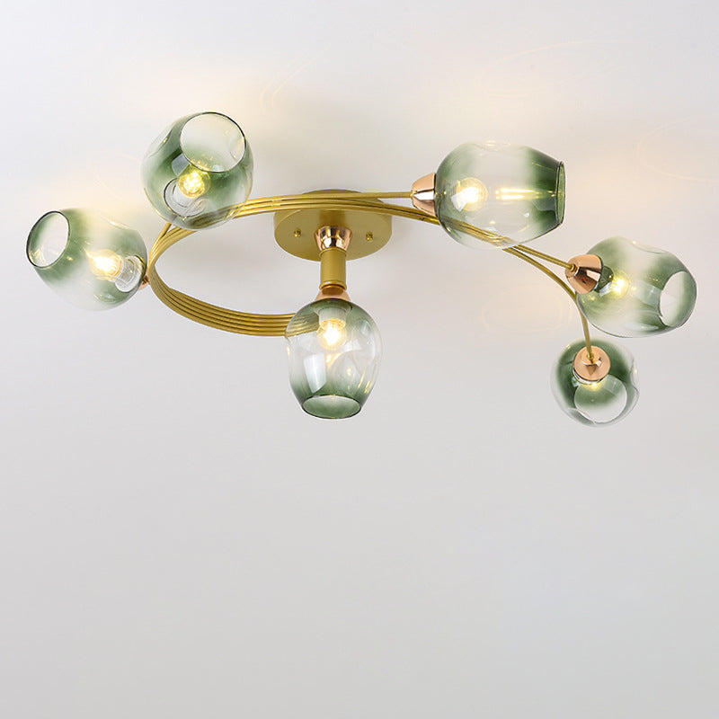 Nordic Gradient Iron Dome 4/6-Light Ceiling Light