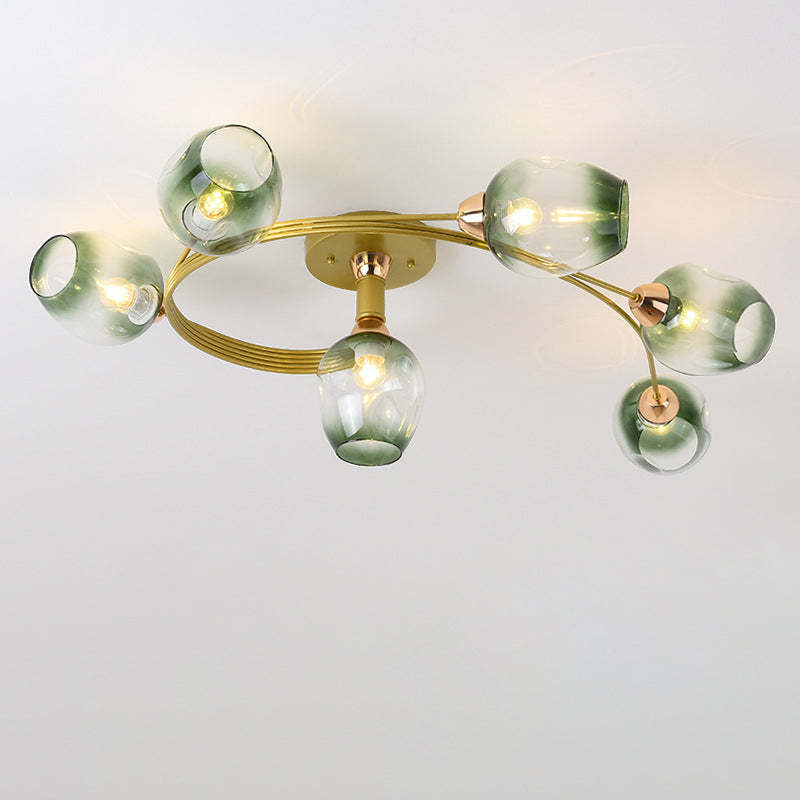 Nordic Gradient Iron Dome 4/6-Light Ceiling Light
