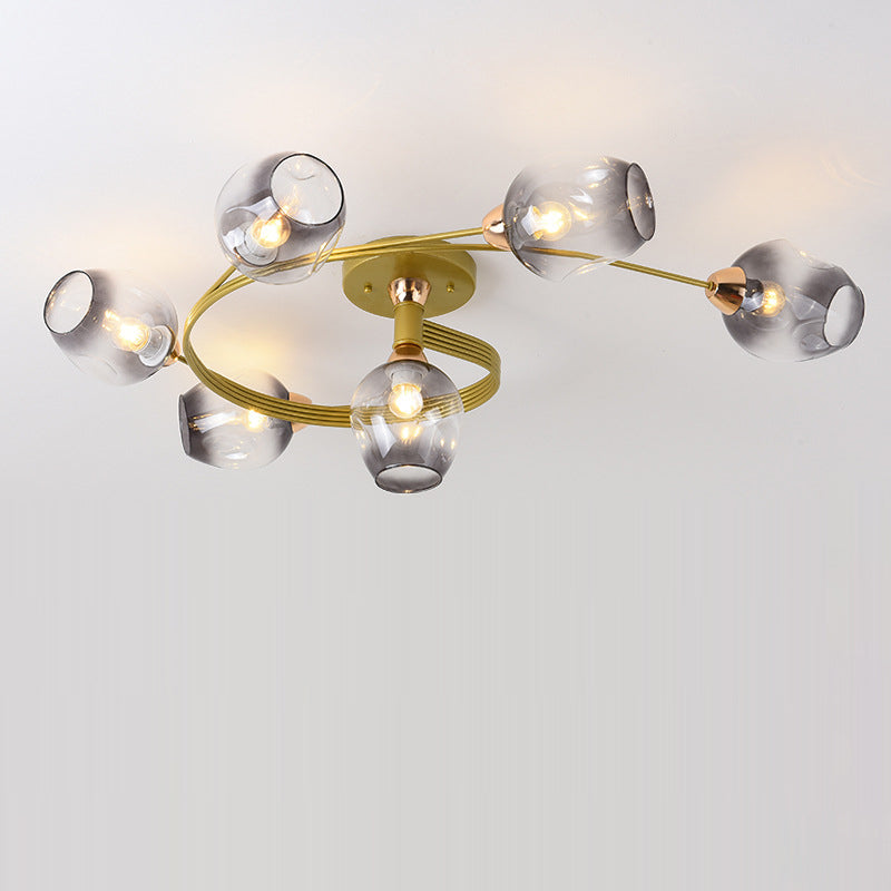 Nordic Gradient Iron Dome 4/6-Light Ceiling Light