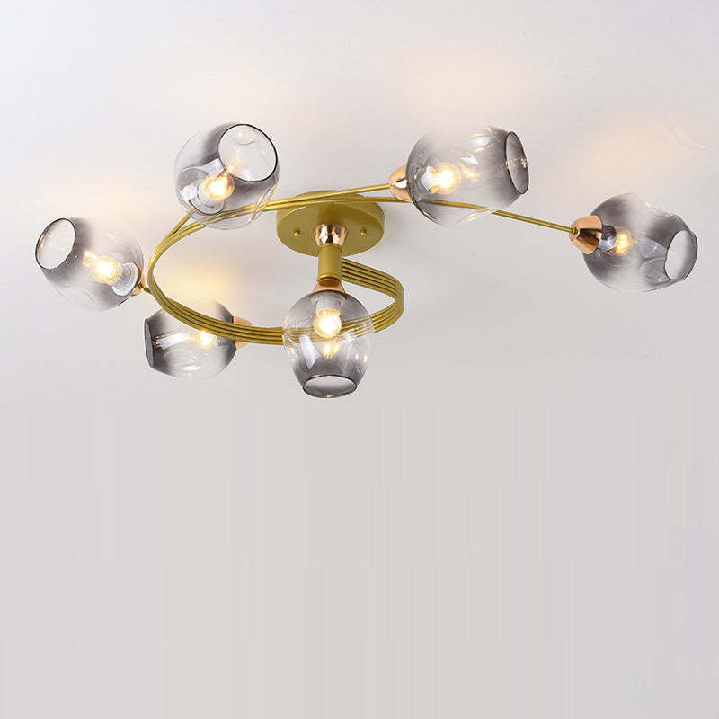 Nordic Gradient Iron Dome 4/6-Light Ceiling Light
