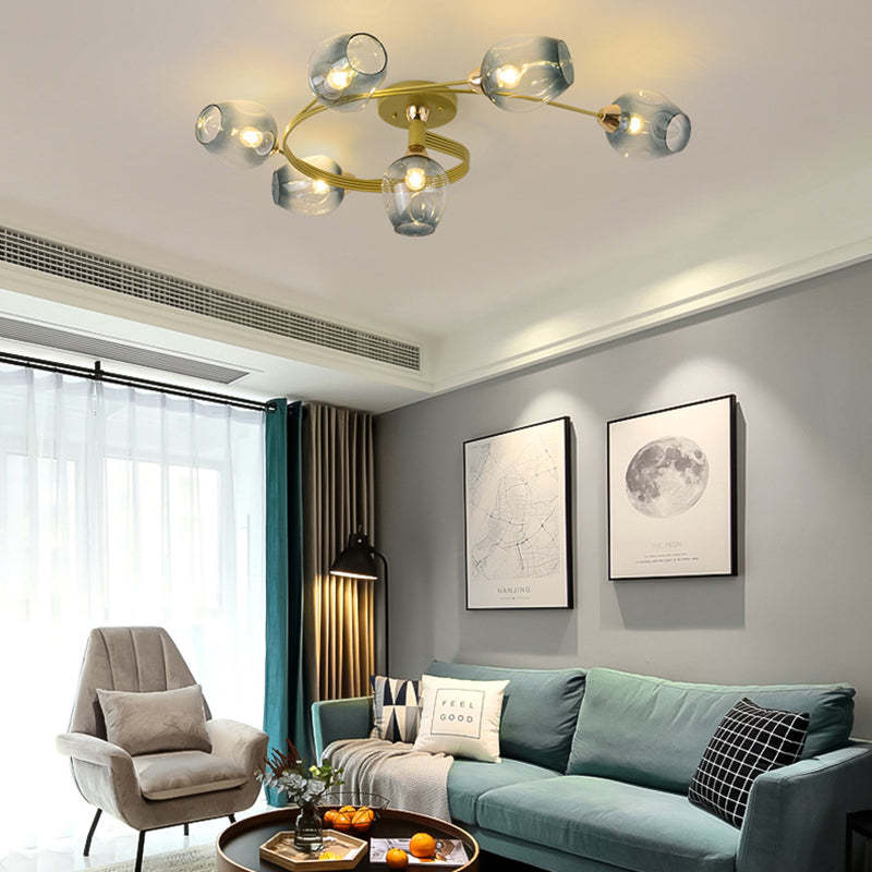 Nordic Gradient Iron Dome 4/6-Light Ceiling Light