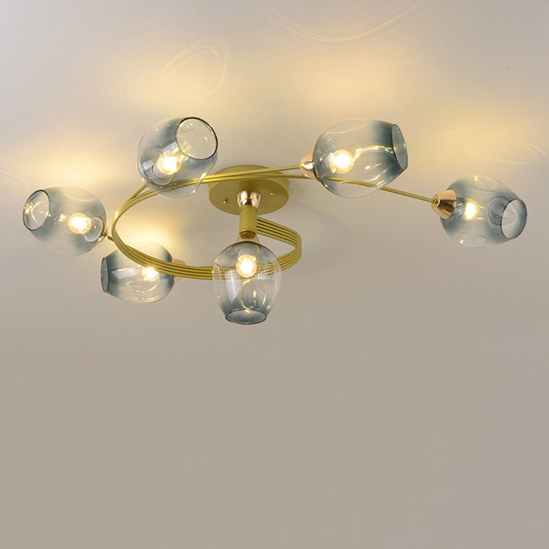 Nordic Gradient Iron Dome 4/6-Light Ceiling Light