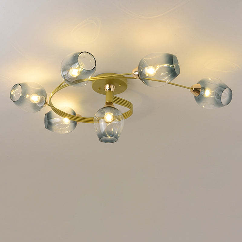 Nordic Gradient Iron Dome 4/6-Light Ceiling Light