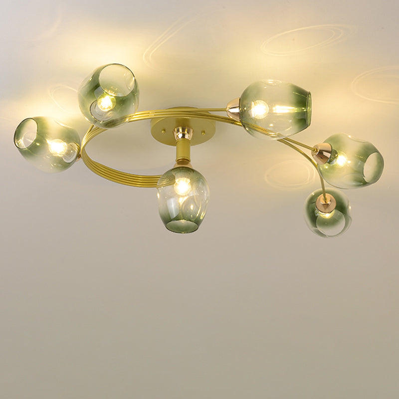 Nordic Gradient Iron Dome 4/6-Light Ceiling Light