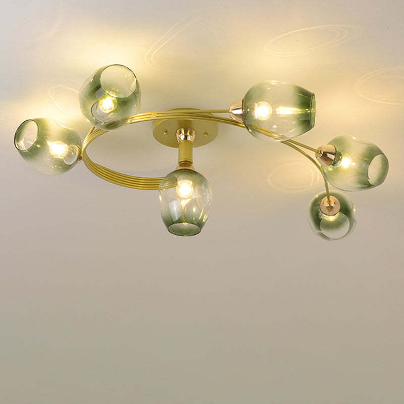 Nordic Gradient Iron Dome 4/6-Light Ceiling Light