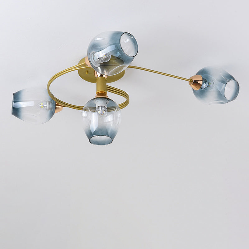 Nordic Gradient Iron Dome 4/6-Light Ceiling Light