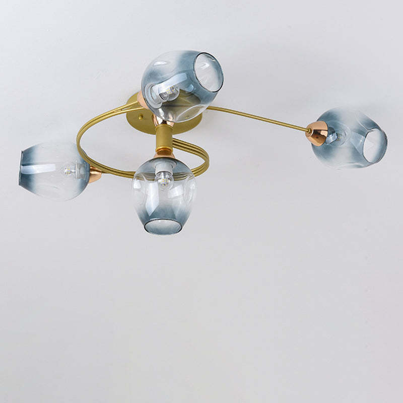 Nordic Gradient Iron Dome 4/6-Light Ceiling Light