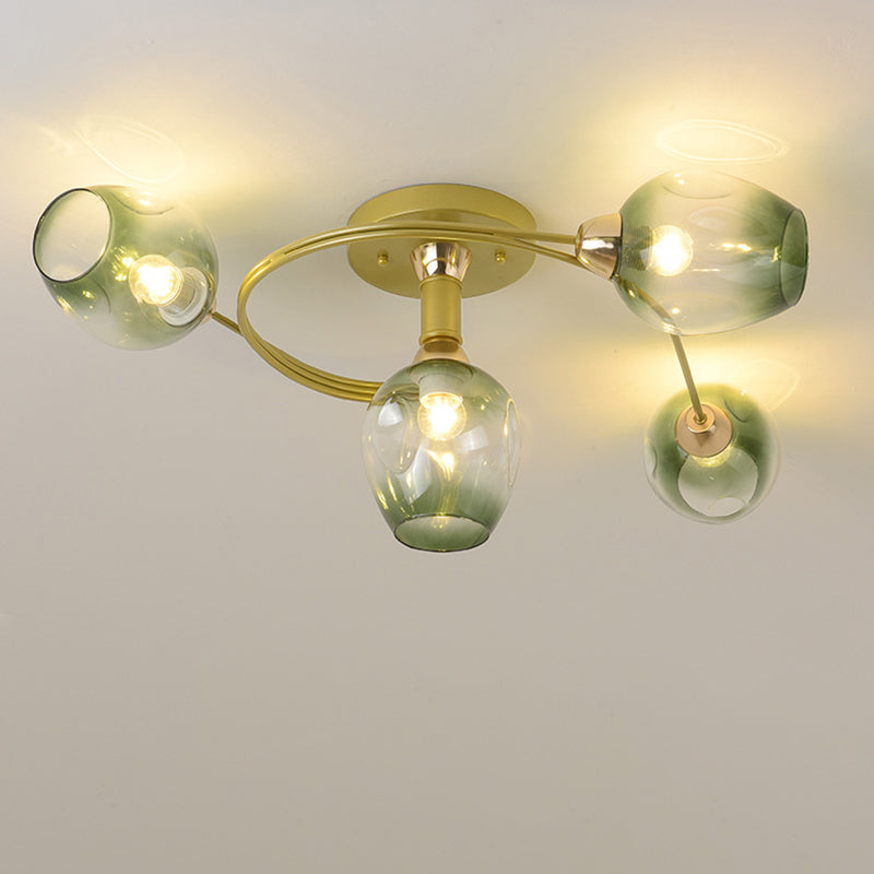 Nordic Gradient Iron Dome 4/6-Light Ceiling Light