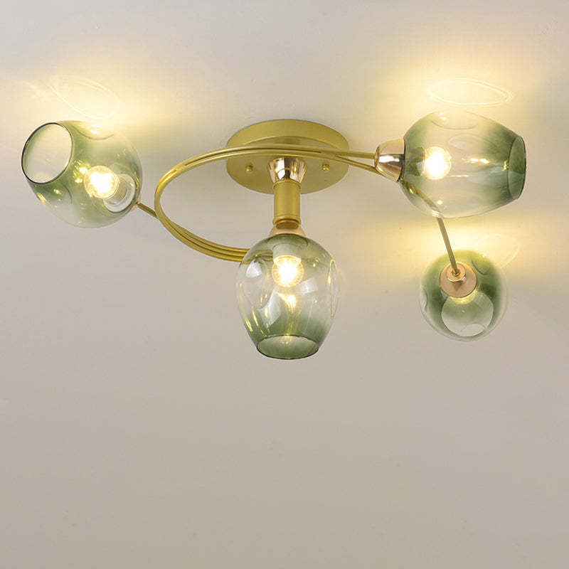 Nordic Gradient Iron Dome 4/6-Light Ceiling Light
