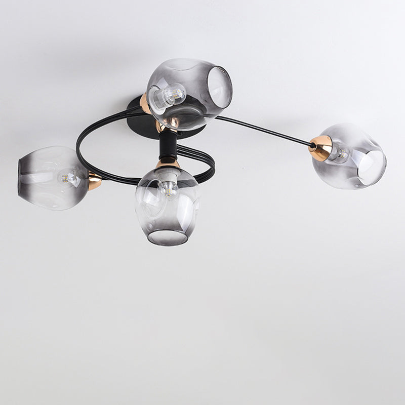 Nordic Gradient Iron Dome 4/6-Light Ceiling Light