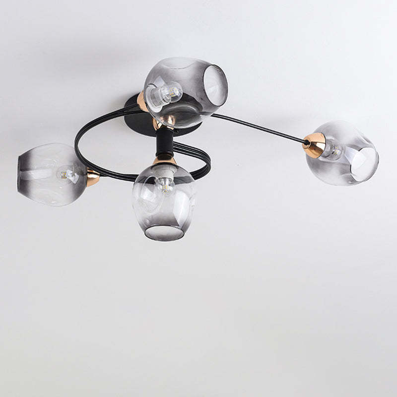 Nordic Gradient Iron Dome 4/6-Light Ceiling Light