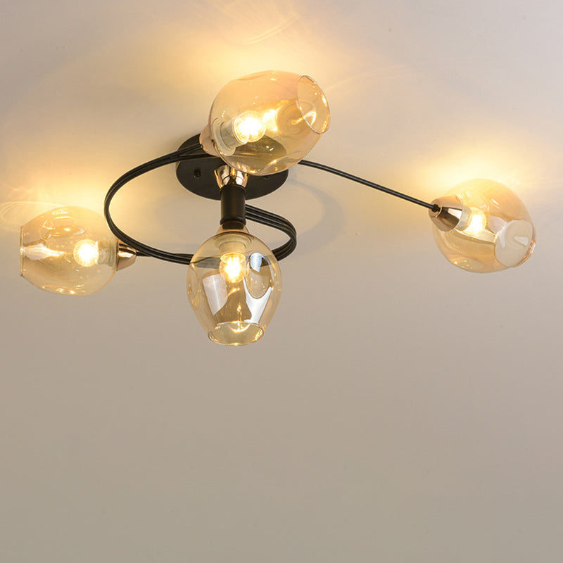Nordic Gradient Iron Dome 4/6-Light Ceiling Light