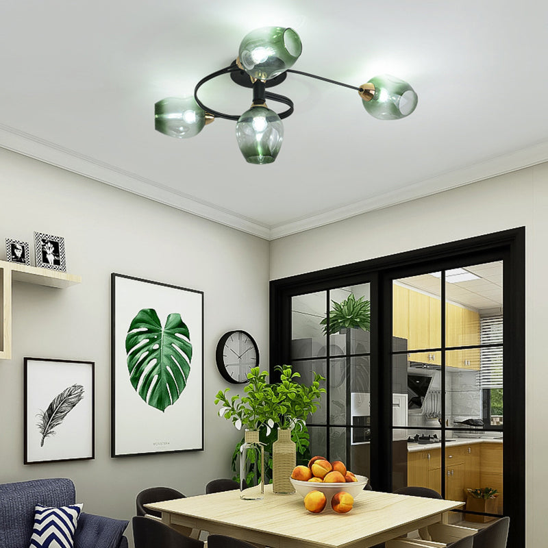 Nordic Gradient Iron Dome 4/6-Light Ceiling Light