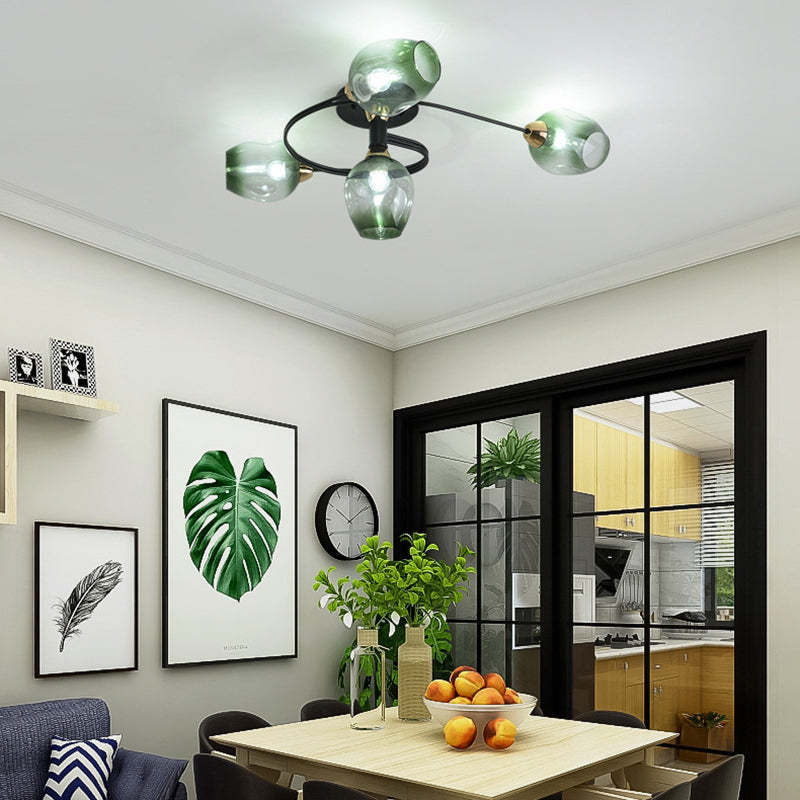 Nordic Gradient Iron Dome 4/6-Light Ceiling Light
