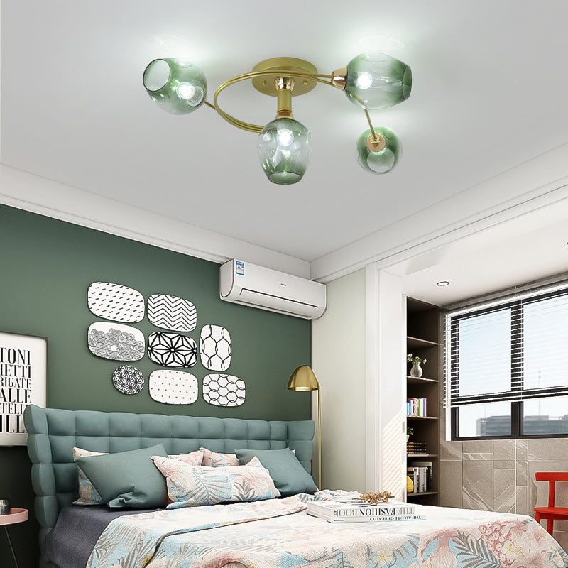 Nordic Gradient Iron Dome 4/6-Light Ceiling Light