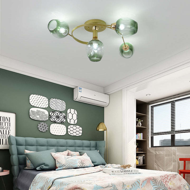 Nordic Gradient Iron Dome 4/6-Light Ceiling Light