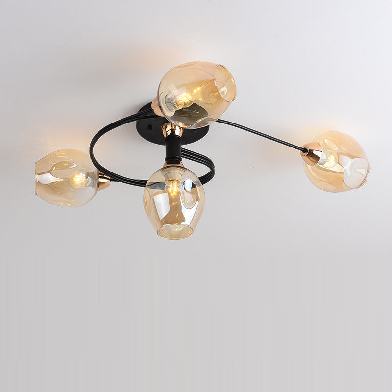 Nordic Gradient Iron Dome 4/6-Light Ceiling Light