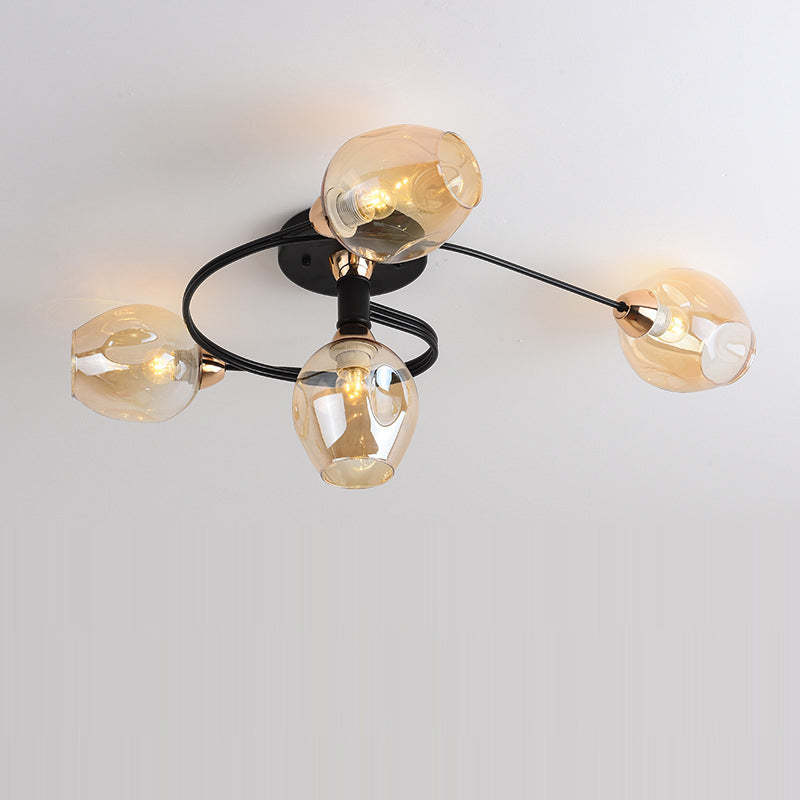 Nordic Gradient Iron Dome 4/6-Light Ceiling Light