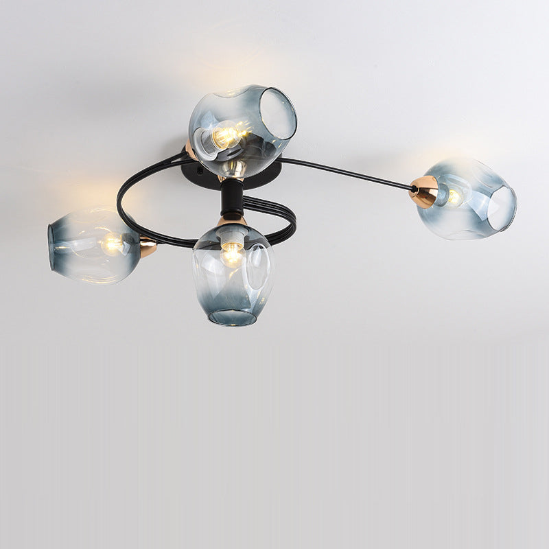 Nordic Gradient Iron Dome 4/6-Light Ceiling Light