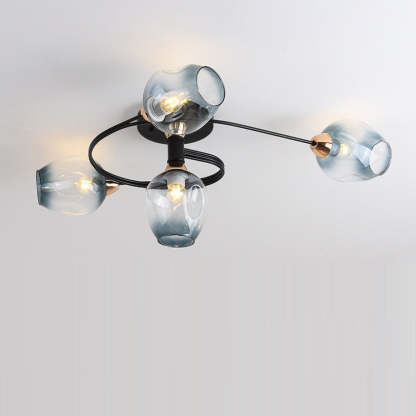 Nordic Gradient Iron Dome 4/6-Light Ceiling Light