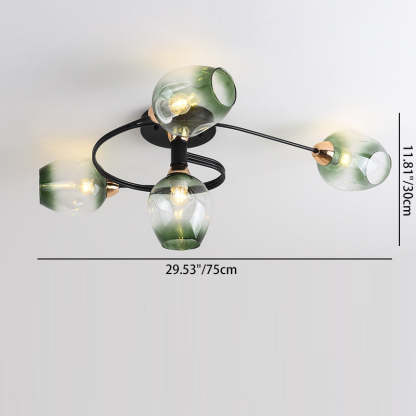 Nordic Gradient Iron Dome 4/6-Light Ceiling Light