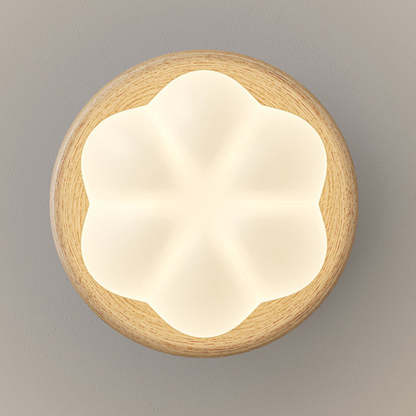 Japanese Dome Bud Rubber Wood LED Ceiling Light